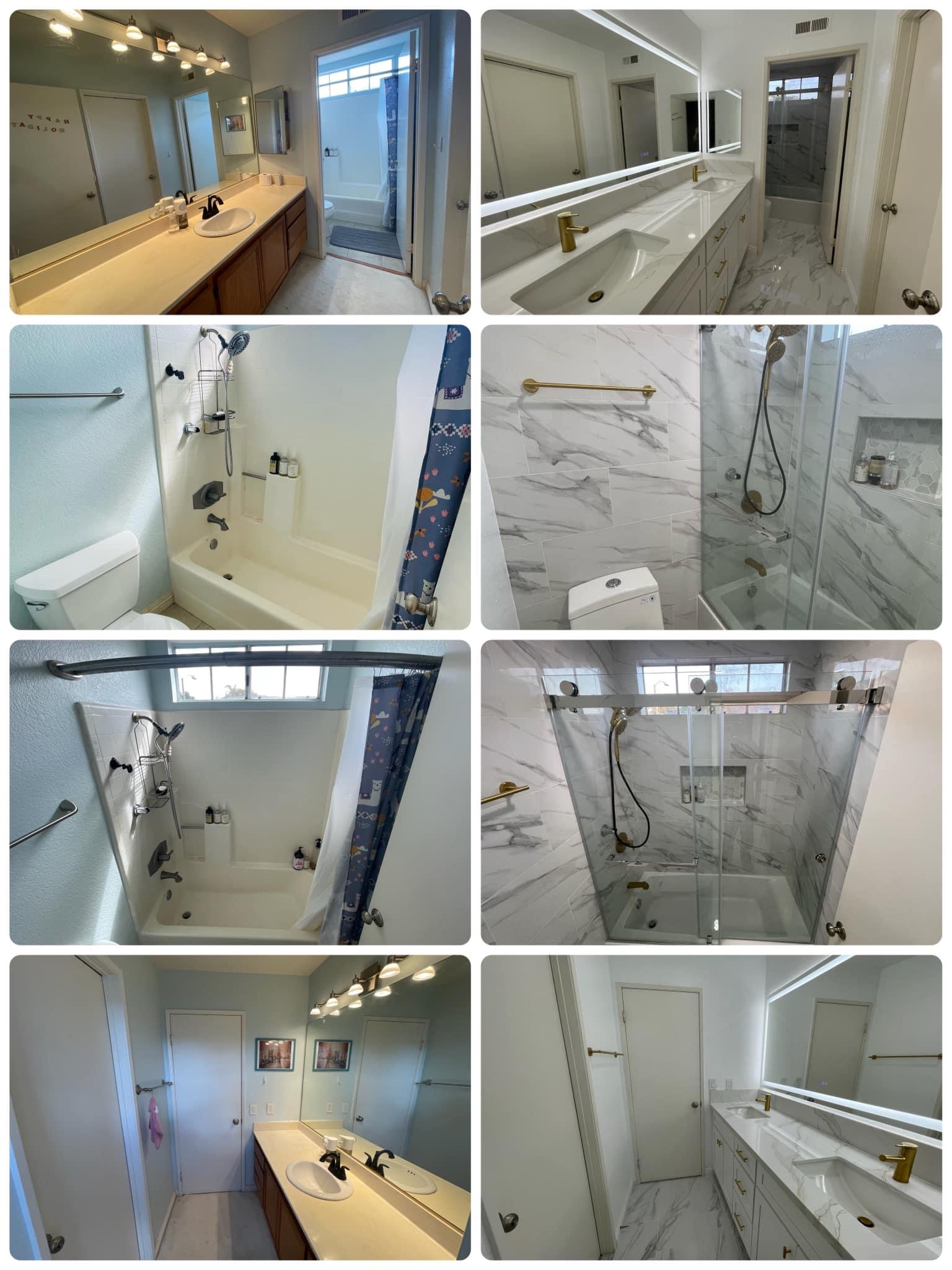Bathroom 3 before and after remodel collage from other houses